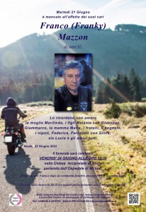 Copia di Epigrafe montagna moto FRANCO MAZZON 2 COLORE BLU